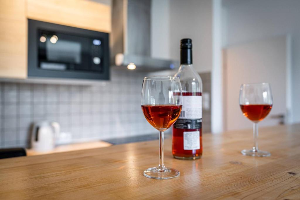Nápoje v ubytovaní Apartament Ustronny