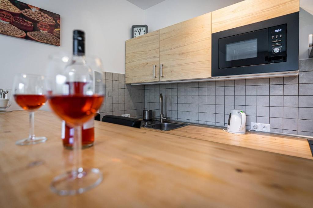 Kuchyňa alebo kuchynka v ubytovaní Apartament Ustronny