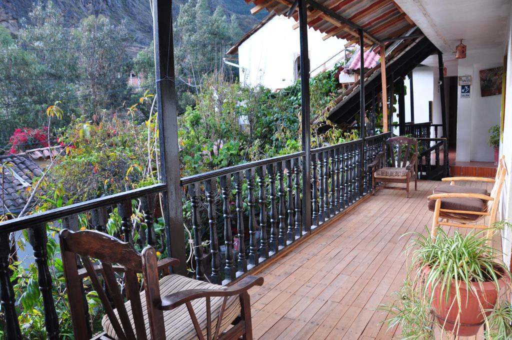 Balkón nebo terasa v ubytování Las Orquideas Ollantaytambo