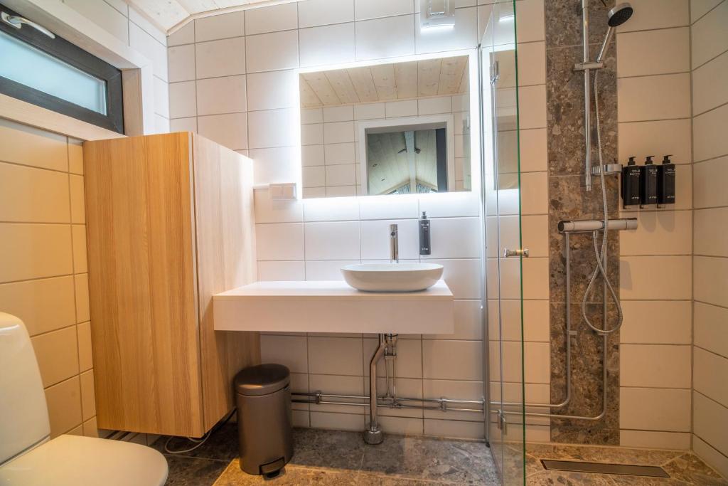 Koupelna v ubytování Lapland View Lodge