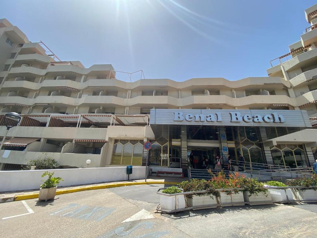 a building with a hospital in front of it at BENALBEACH LOFT Encatador in Benalmádena