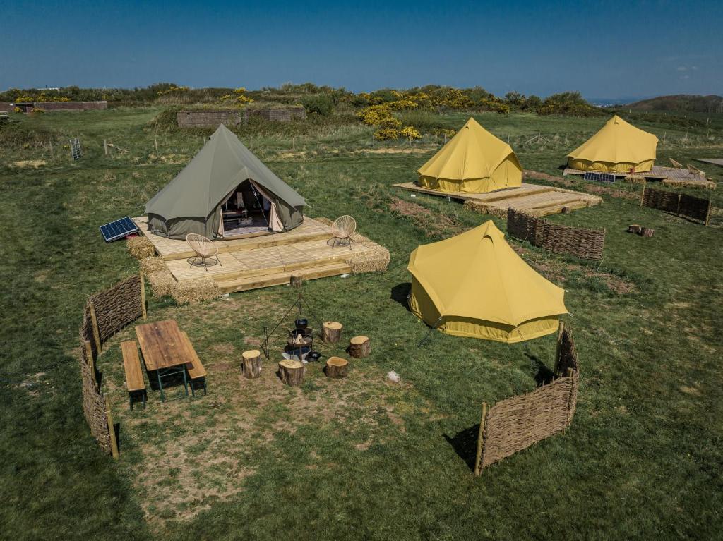 Skats uz naktsmītni The Sea Forts Cornwall no putna lidojuma