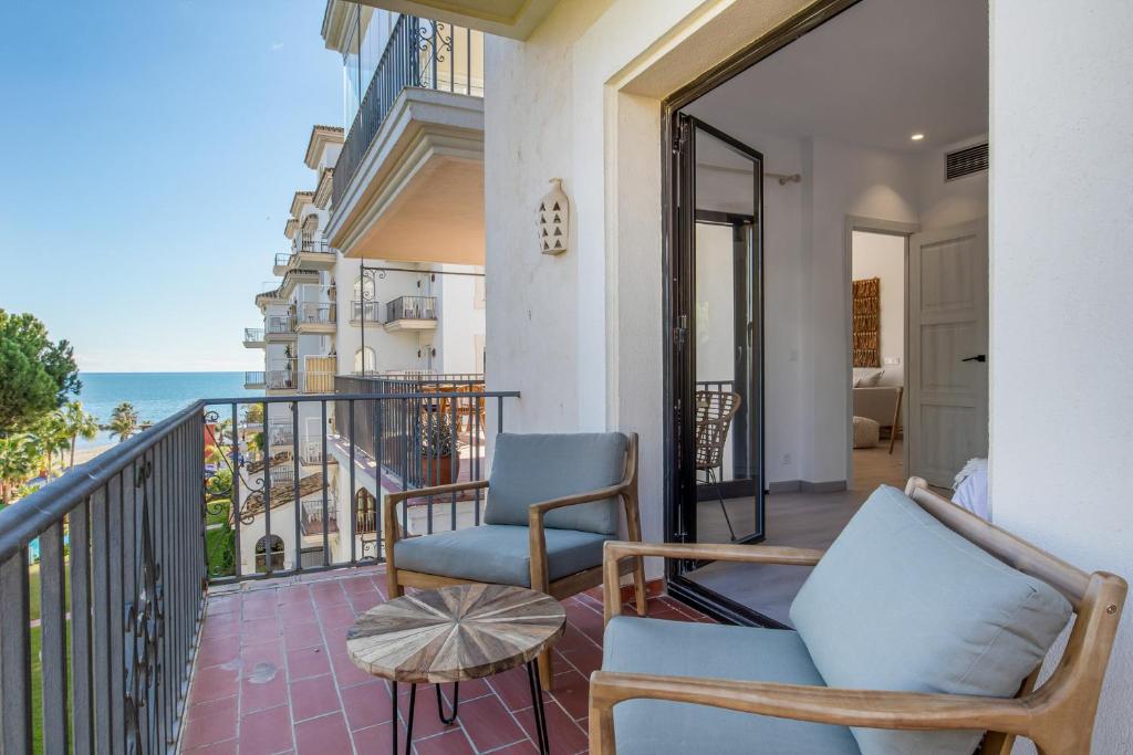 Balkon lub taras w obiekcie Luminoso apartamento en Andalucía del Mar
