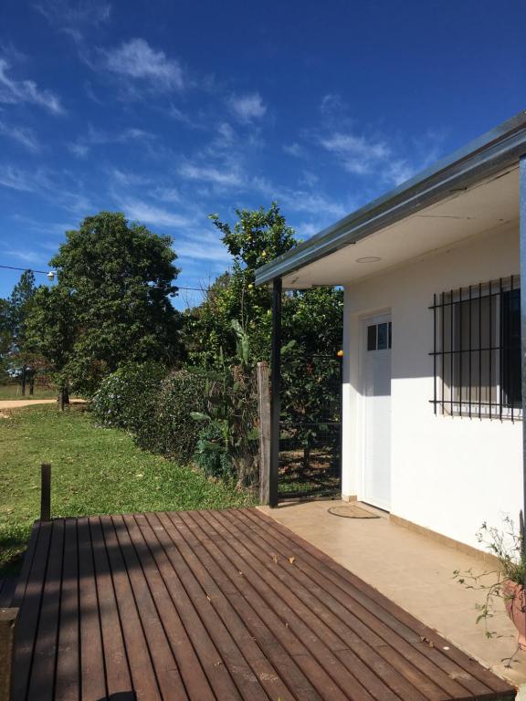 a wooden deck in front of a house at Liquidambar in Federación