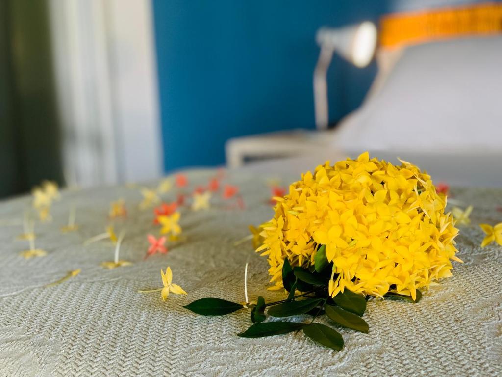 Uma cama ou camas num quarto em Pousada Maraú