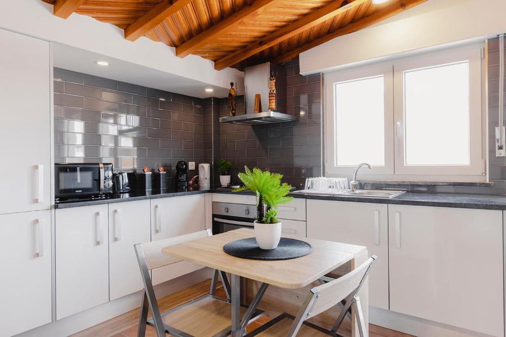 Kuchyň nebo kuchyňský kout v ubytování Santa Helena Apartments