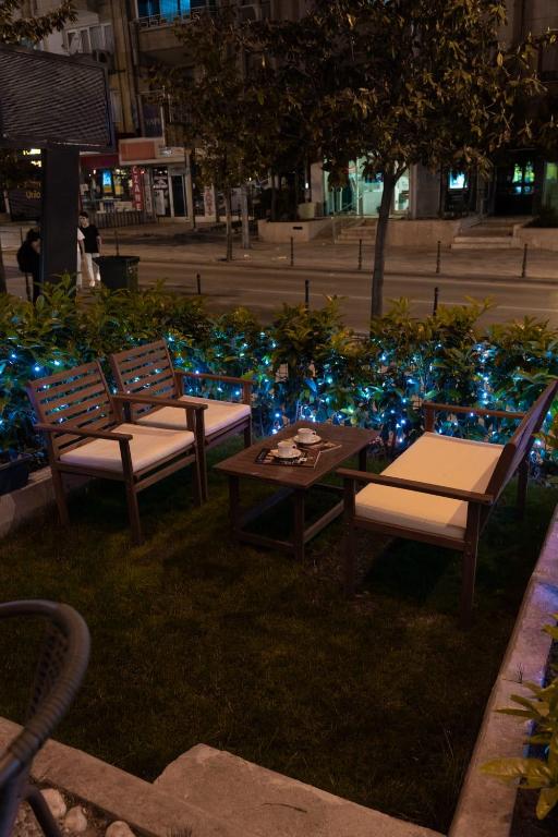 A garden outside Piskin Hotel