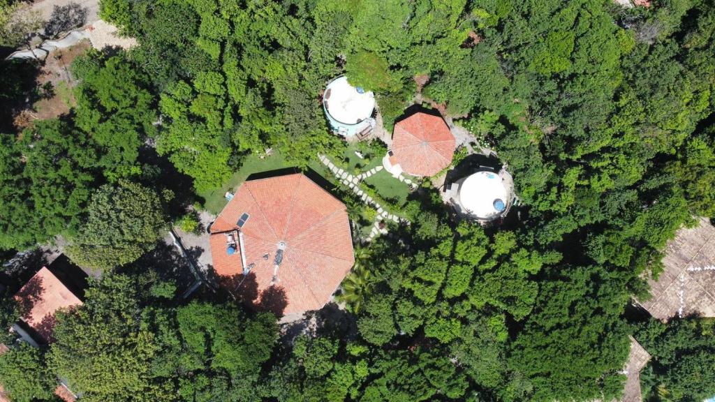 una vista aérea de una casa en el bosque en Apartamentos GoPipa934, en Pipa