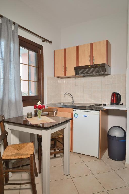 Kuchyň nebo kuchyňský kout v ubytování Artemis Apartments