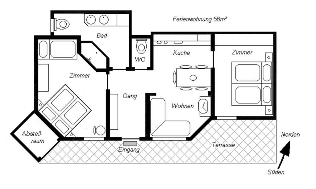 The floor plan of Ferienwohnung Sappl