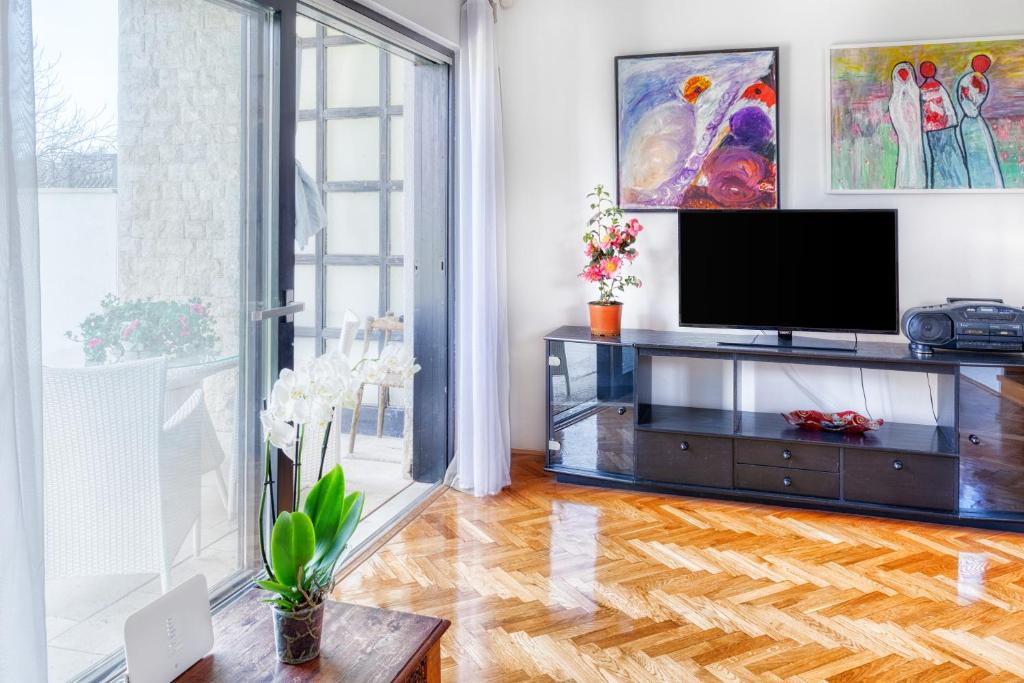 Televízia a/alebo spoločenská miestnosť v ubytovaní House Viola