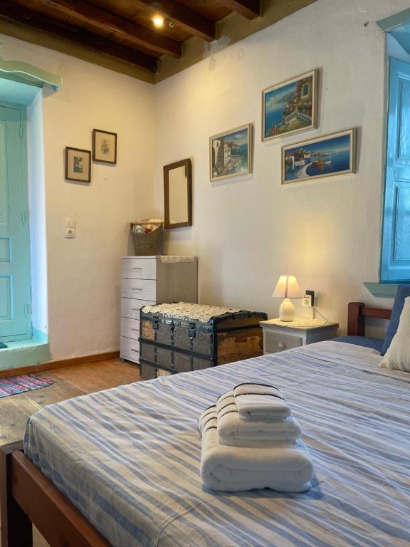 Postel nebo postele na pokoji v ubytování Patmos Horizon