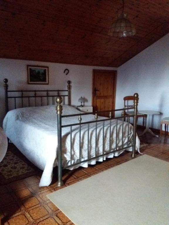 1 dormitorio con 1 cama grande en una habitación en B&B In Mansarda, en Muzzano