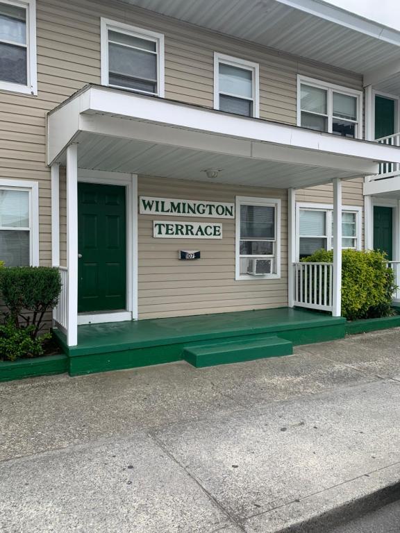 a building with a sign on the front of it at Wilmington Terrace in Ocean City