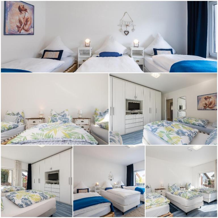 Postel nebo postele na pokoji v ubytování DARFATI 4-Zimmer Wohnung