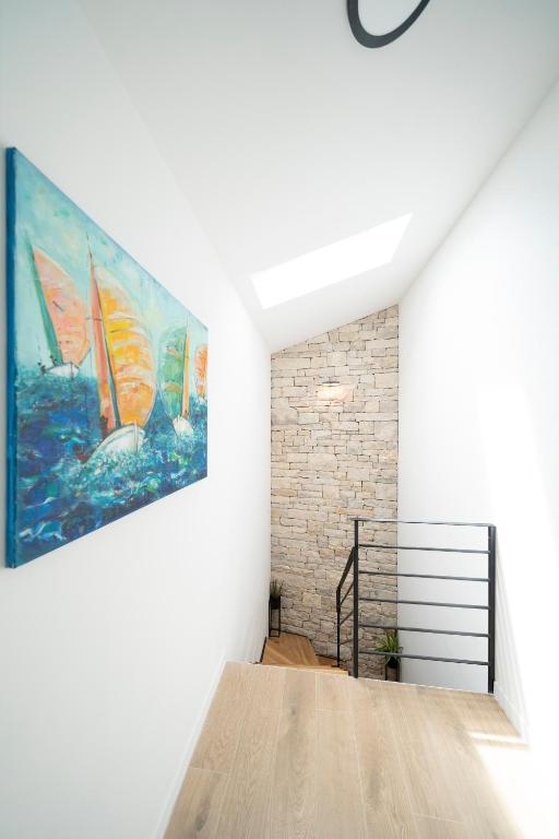 Łóżko lub łóżka w pokoju w obiekcie Casa Giulia with heated pool
