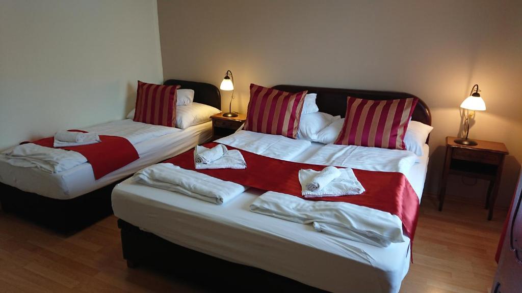 Postel nebo postele na pokoji v ubytování Hotel Napsugár