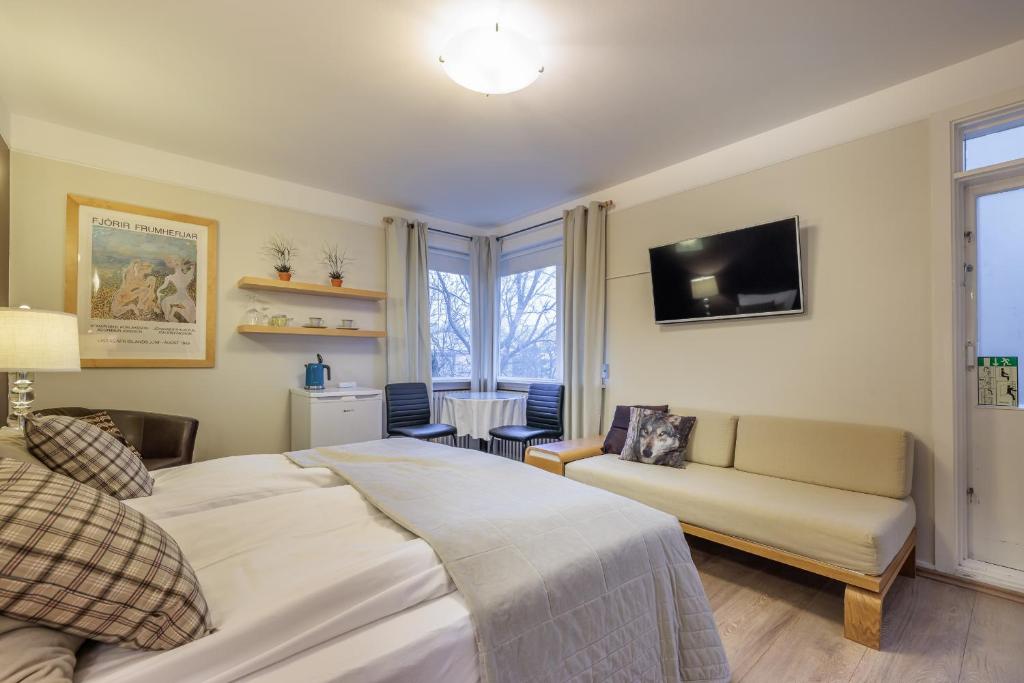 TV a/nebo společenská místnost v ubytování Snorri's Guesthouse