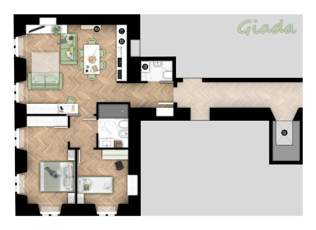 Plan piętra w obiekcie Casa Romano Suites