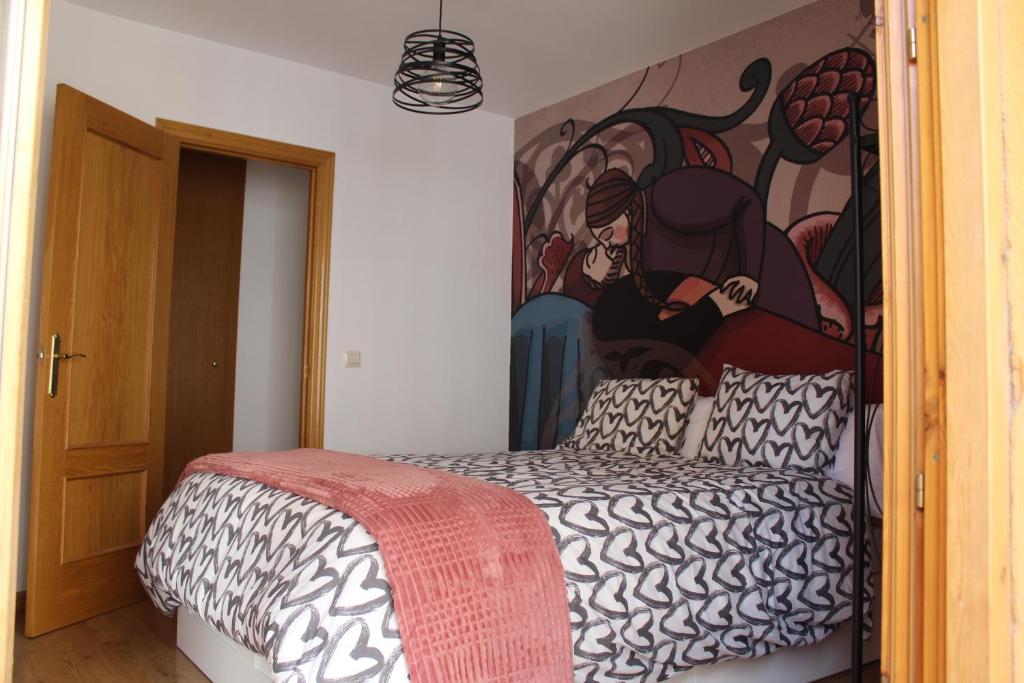 Postel nebo postele na pokoji v ubytování El Balcón de Teruel