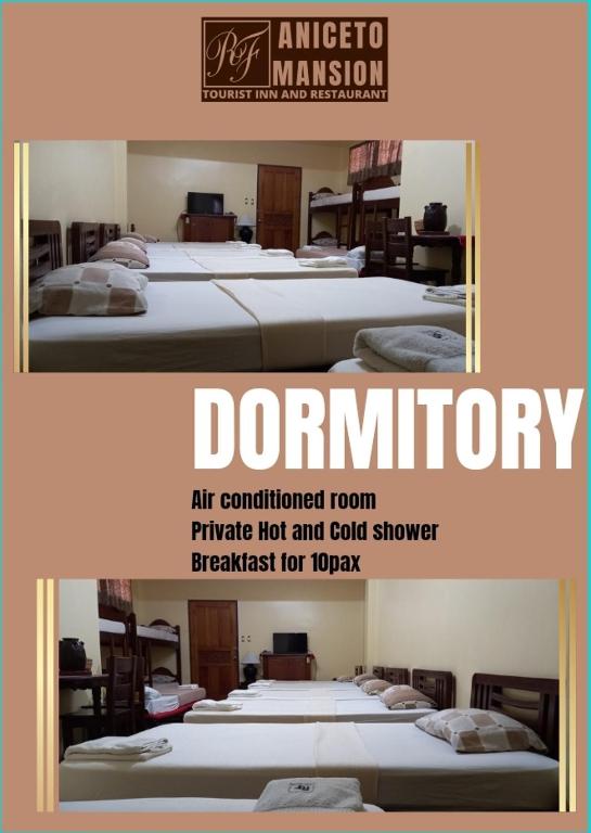 a poster for an antico museum with a bunch of beds at RF ANICETO MANSION in Vigan