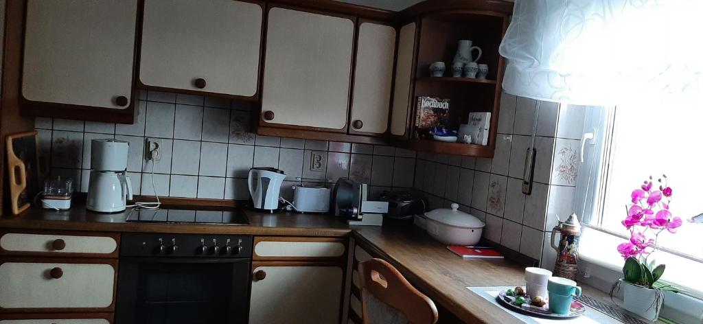 Kuchyň nebo kuchyňský kout v ubytování Ferienwohnung Gutowski