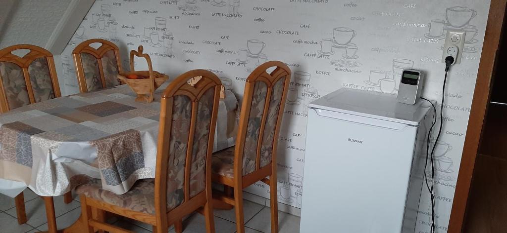 Kuchyň nebo kuchyňský kout v ubytování Ferienwohnung Gutowski