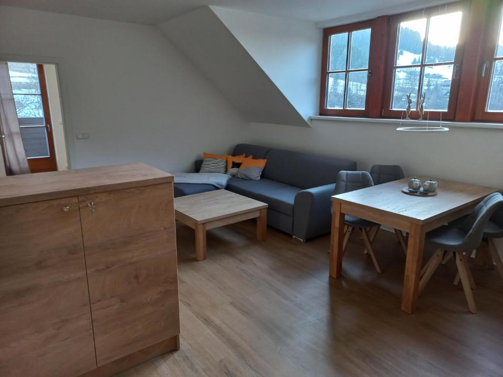Posezení v ubytování Apartmán AČKO Polanský Dvůr - Velké Karlovice