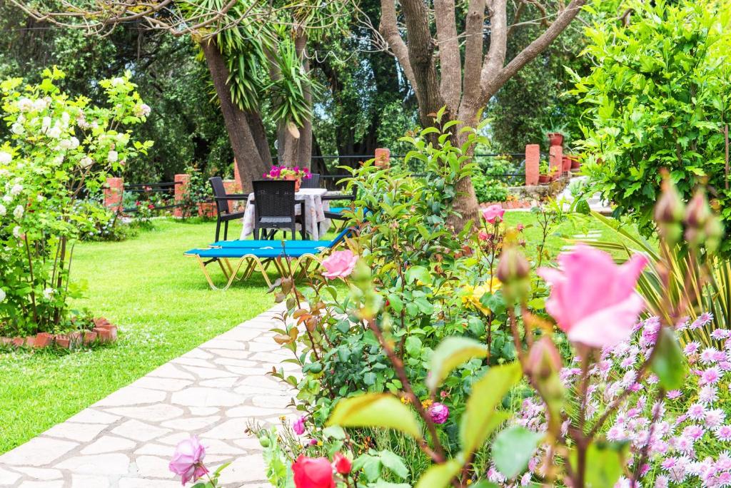 A garden outside Bozikis Apartments