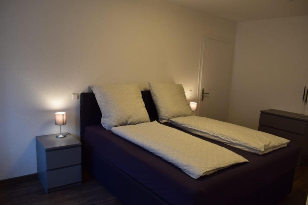 Postel nebo postele na pokoji v ubytování Ferienwohnung am Schönbach