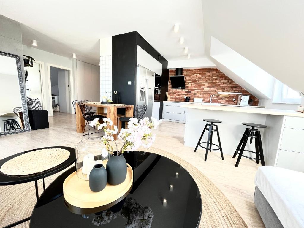 Kuchyň nebo kuchyňský kout v ubytování Ach to tu Apartament