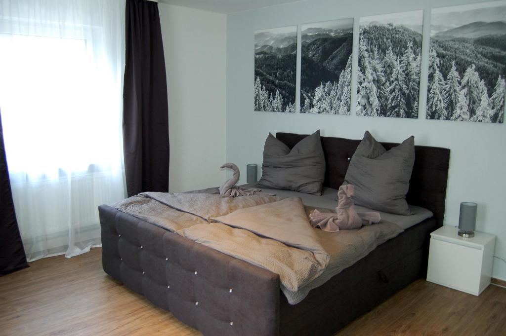 Katil atau katil-katil dalam bilik di Ferienwohnung zur alten Zeche