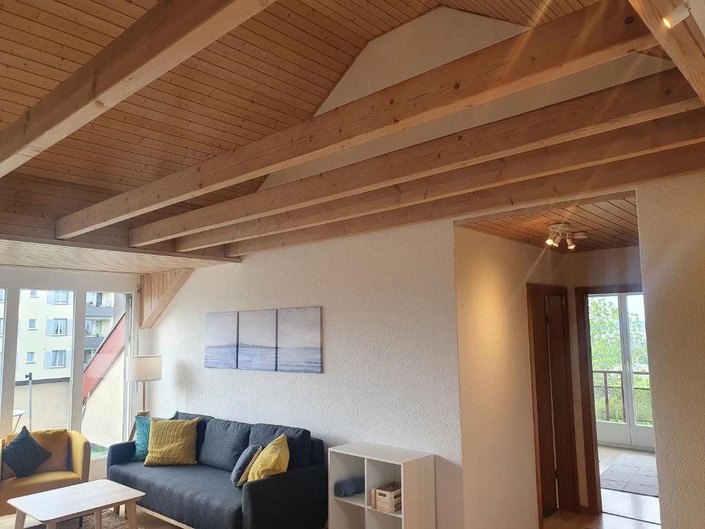 Posezení v ubytování Ferienwohnung mit Ausblick