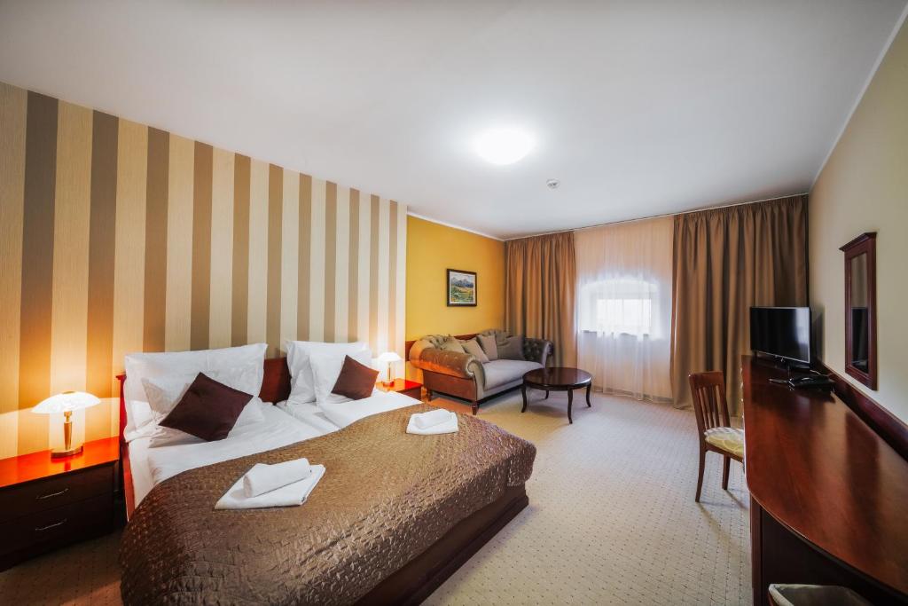 TV a/nebo společenská místnost v ubytování Hotel U Leva