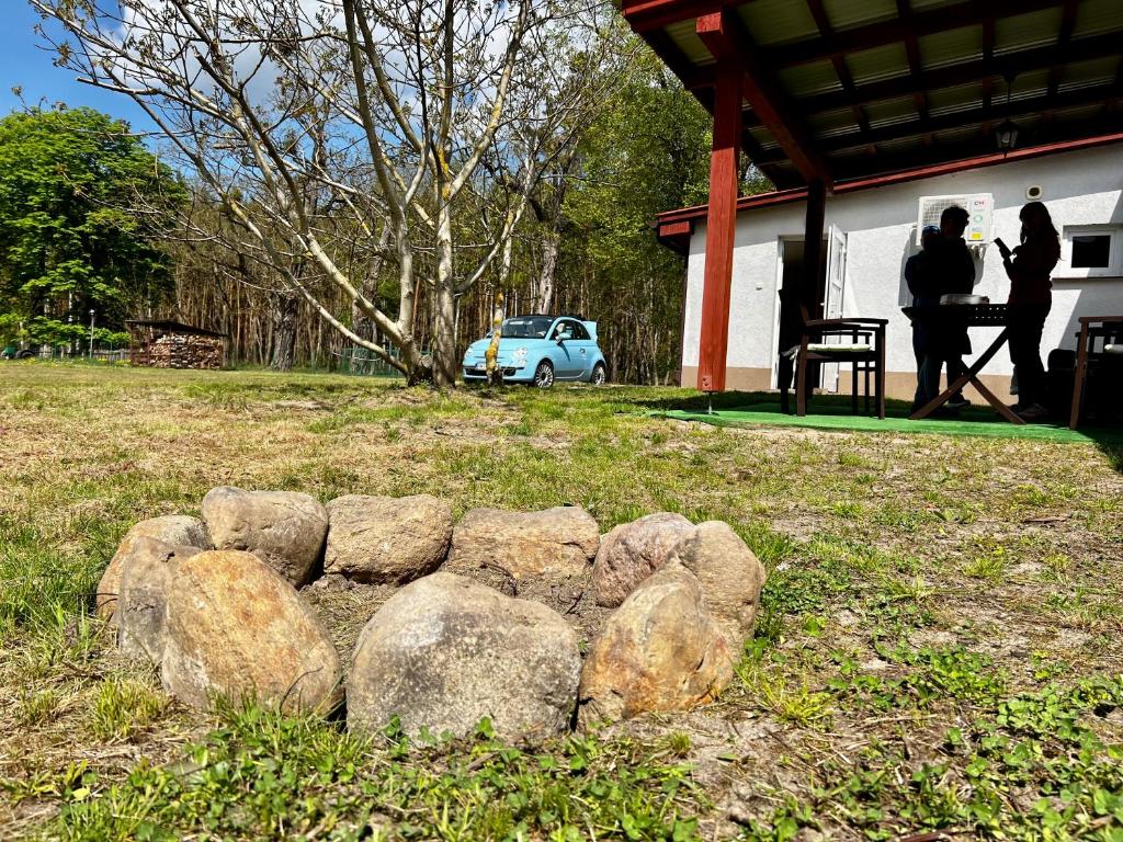 Vonkajšia záhrada v ubytovaní Domek nad Wartą