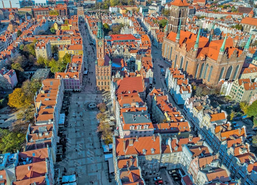 Výhľad na mesto Gdansk alebo výhľad na mesto priamo z apartmánu
