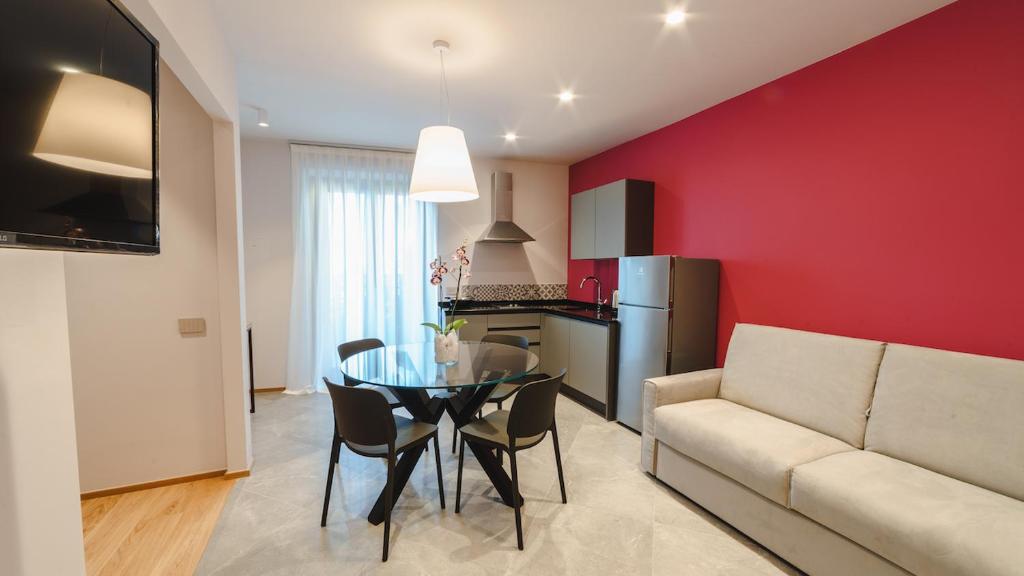 Χώρος καθιστικού στο Vietti Apartments