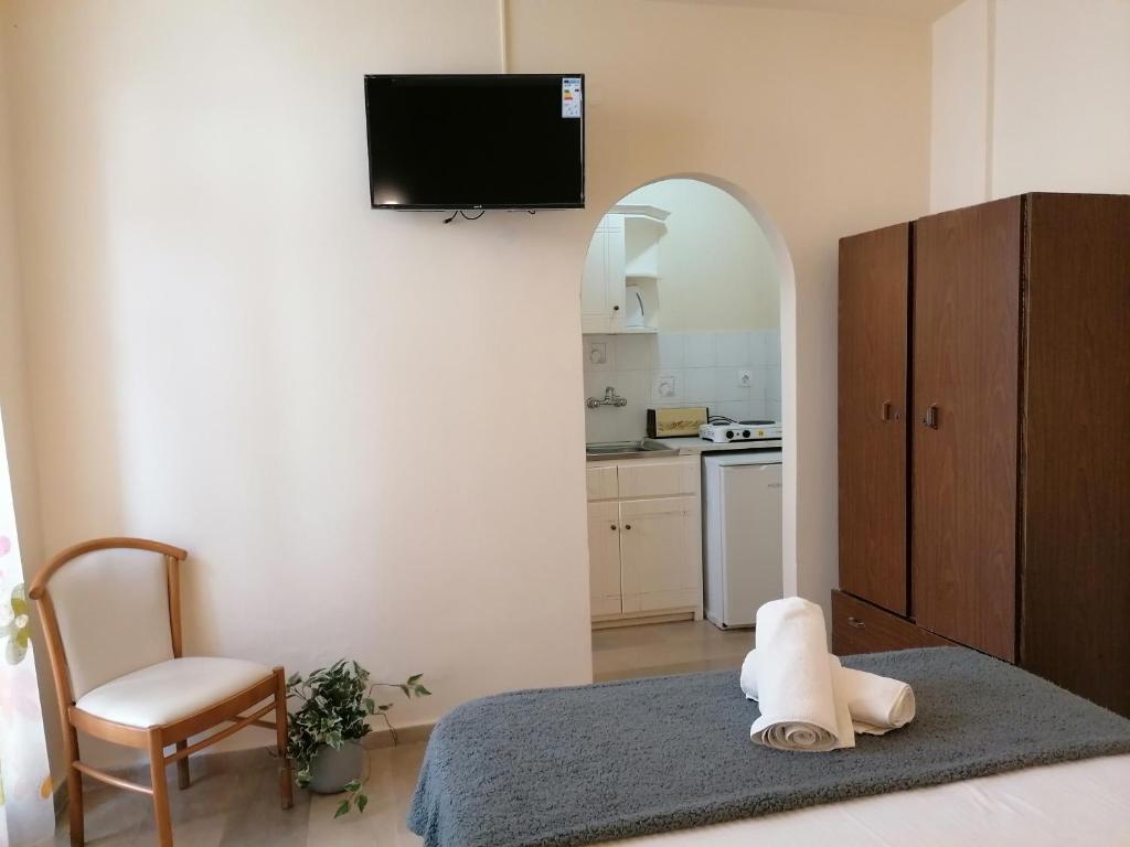 TV a/nebo společenská místnost v ubytování Aquarius