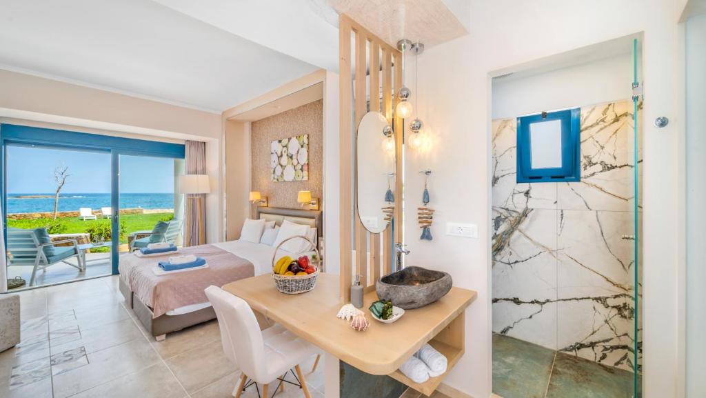 Posezení v ubytování Pyrgos Beach Hotel Apartments