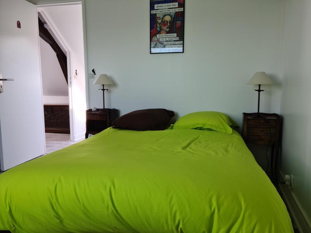 Postel nebo postele na pokoji v ubytování Gite La Nuit Des Rois Sancerre