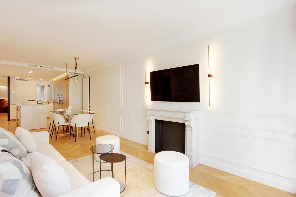 Istumisnurk majutusasutuses Stunning apartment with view at the very heart of Paris
