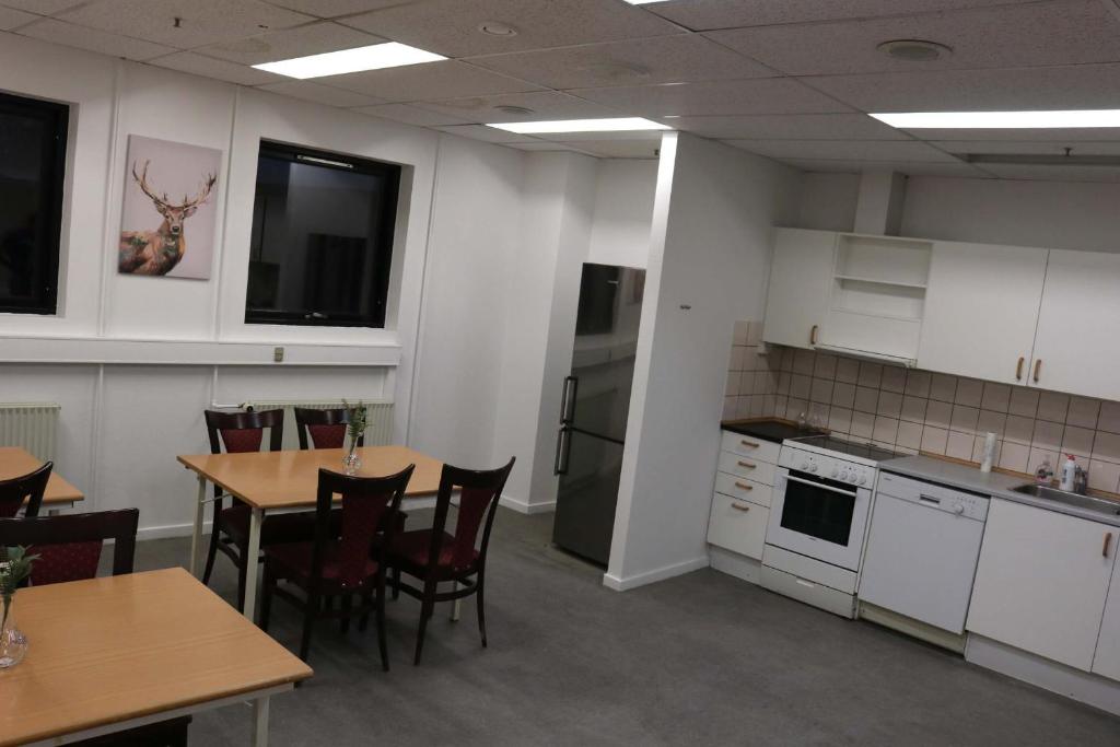 Köök või kööginurk majutusasutuses Budget Rooms Copenhagen