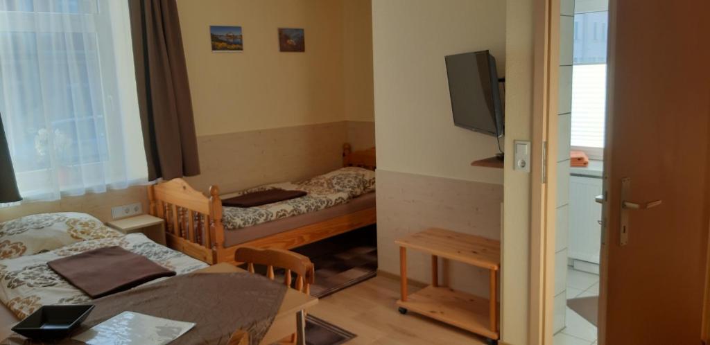 TV a/nebo společenská místnost v ubytování Pension Lehmann