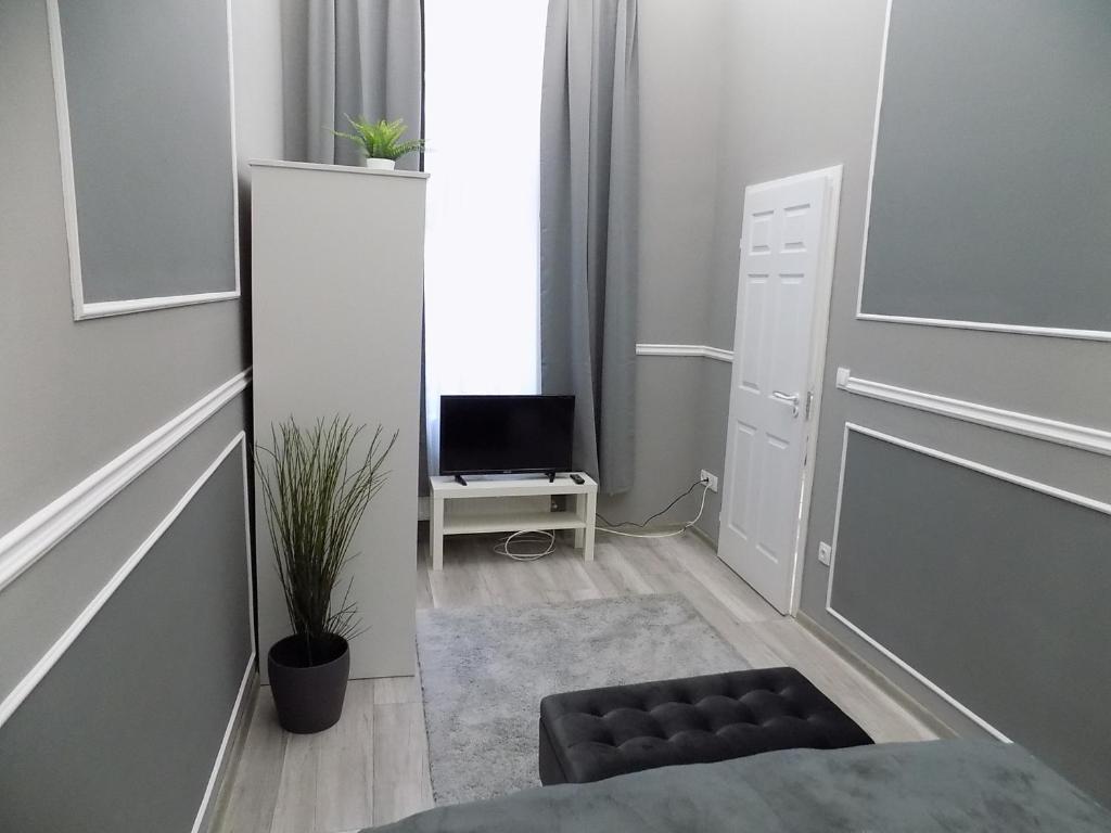 Postel nebo postele na pokoji v ubytování A10 Alkotmány B Apartment
