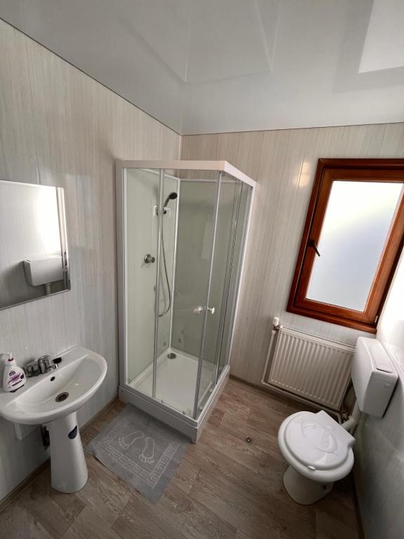 Koupelna v ubytování Tiena Hotel Plutitor