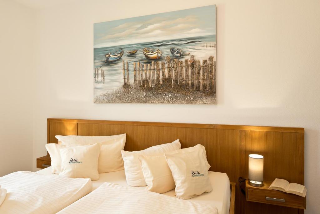 Postel nebo postele na pokoji v ubytování Kells Appartements