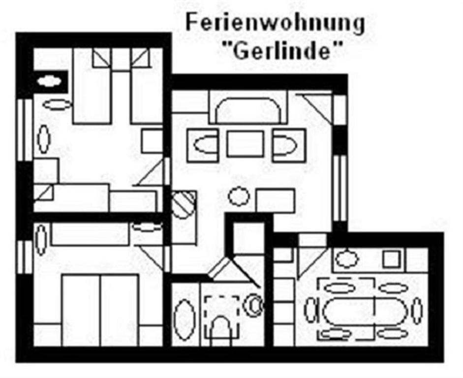 烏辛根的住宿－Gerlinde，房屋的平面图