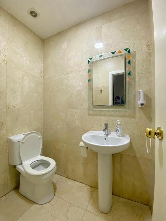 Koupelna v ubytování Hostel Penedes