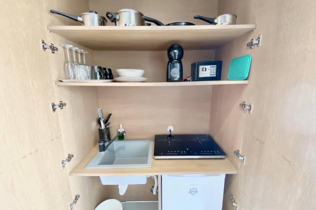 Kuchyňa alebo kuchynka v ubytovaní V luxury Suites