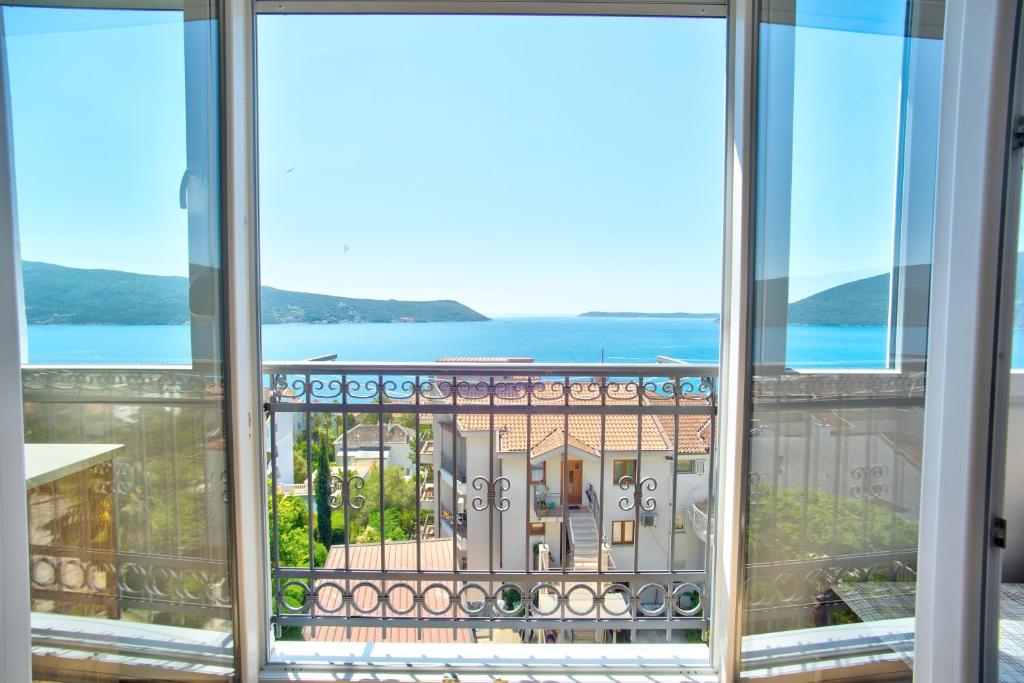 a view of a building from a window at Lala in Herceg-Novi